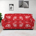 Red And White Paisley Bandana Print Sofa Cover