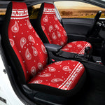 Red And White Paisley Bandana Print Universal Fit Car Seat Covers