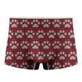 Red And White Paw Knitted Pattern Print Men's Boxer Briefs