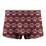 Red And White Paw Knitted Pattern Print Men's Boxer Briefs