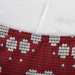 Red And White Paw Knitted Pattern Print Sofa Cover