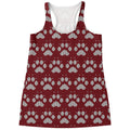 Red And White Paw Knitted Pattern Print Women's Racerback Tank Top