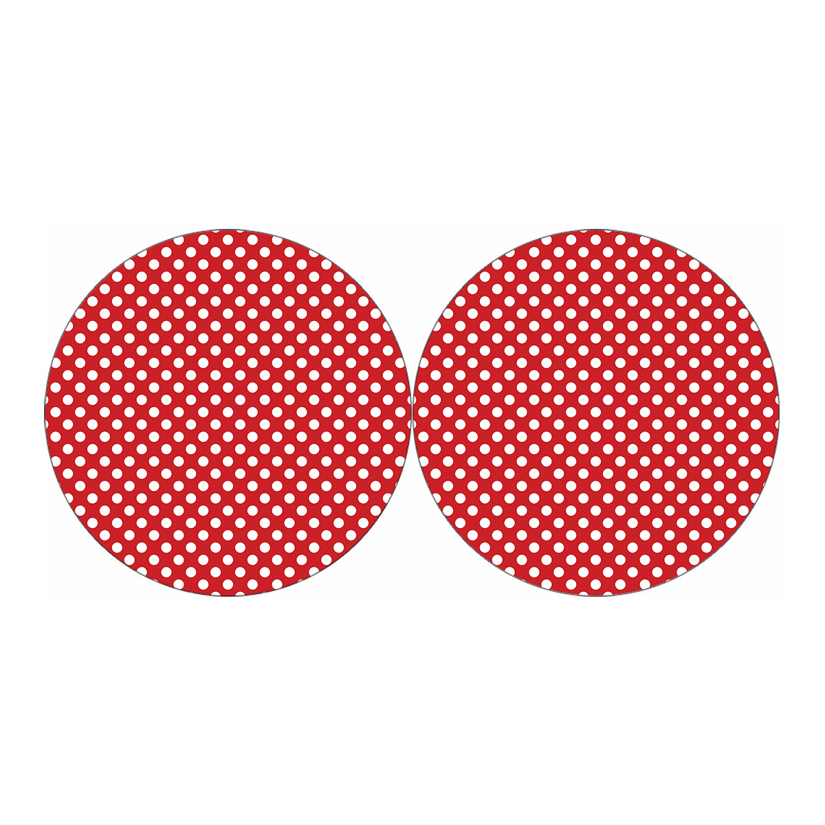 Red And White Polka Dot Pattern Print Car Coasters