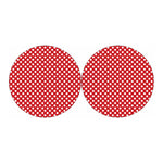 Red And White Polka Dot Pattern Print Car Coasters