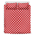 Red And White Polka Dot Pattern Print Duvet Cover Bedding Set