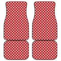 Red And White Polka Dot Pattern Print Front and Back Car Floor Mats