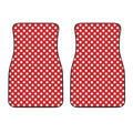 Red And White Polka Dot Pattern Print Front Car Floor Mats