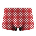 Red And White Polka Dot Pattern Print Men's Boxer Briefs