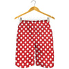Red And White Polka Dot Pattern Print Men's Shorts