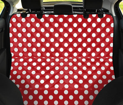Red And White Polka Dot Pattern Print Pet Car Back Seat Cover