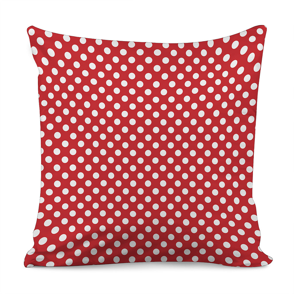 Red And White Polka Dot Pattern Print Pillow Cover