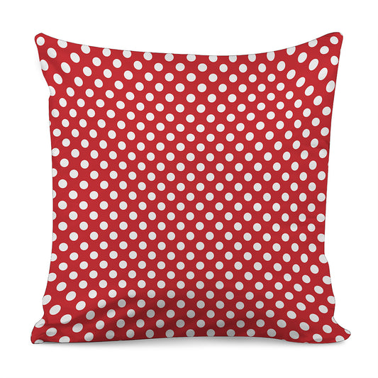 Red And White Polka Dot Pattern Print Pillow Cover