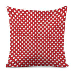 Red And White Polka Dot Pattern Print Pillow Cover