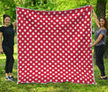 Red And White Polka Dot Pattern Print Quilt