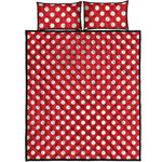 Red And White Polka Dot Pattern Print Quilt Bed Set