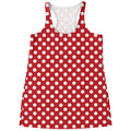 Red And White Polka Dot Pattern Print Women's Racerback Tank Top