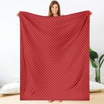 Red And White Polka Dot Print Blanket