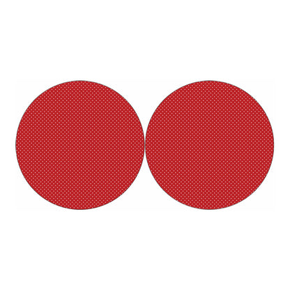 Red And White Polka Dot Print Car Coasters