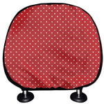 Red And White Polka Dot Print Car Headrest Covers
