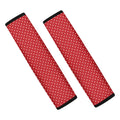 Red And White Polka Dot Print Car Seat Belt Covers