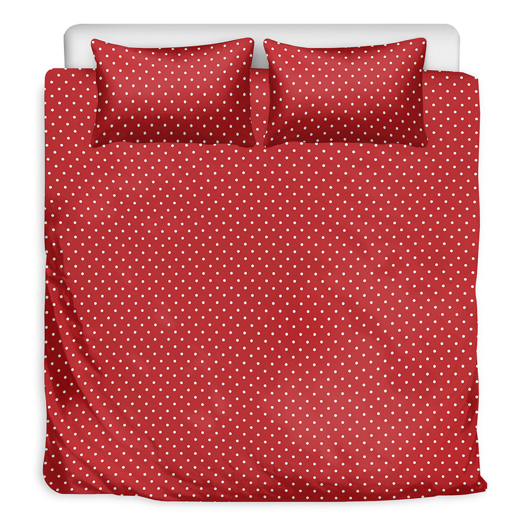 Red And White Polka Dot Print Duvet Cover Bedding Set