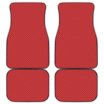 Red And White Polka Dot Print Front and Back Car Floor Mats