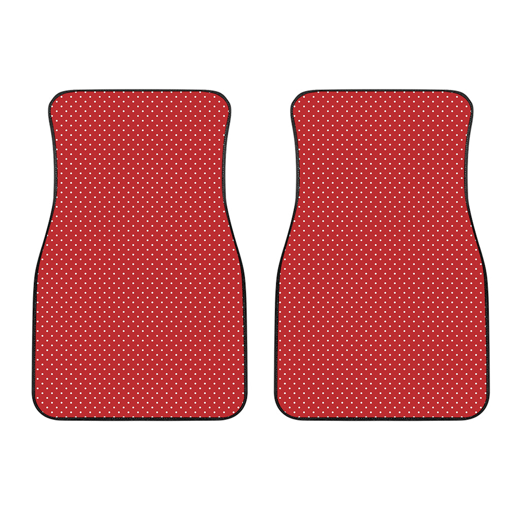 Red And White Polka Dot Print Front Car Floor Mats