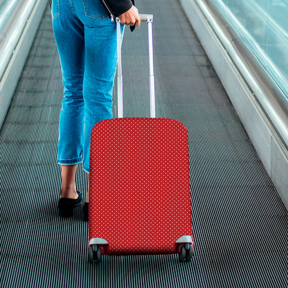 Red And White Polka Dot Print Luggage Cover
