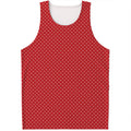 Red And White Polka Dot Print Men's Tank Top