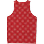 Red And White Polka Dot Print Men's Tank Top