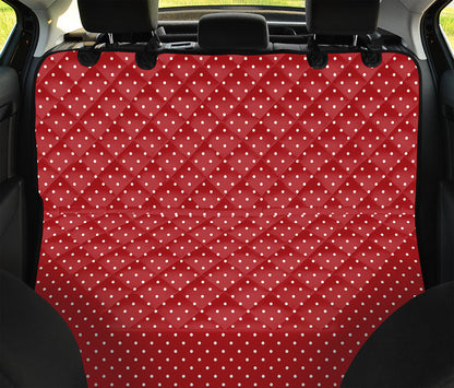 Red And White Polka Dot Print Pet Car Back Seat Cover