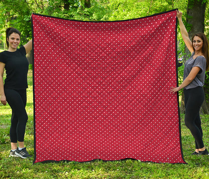 Red And White Polka Dot Print Quilt