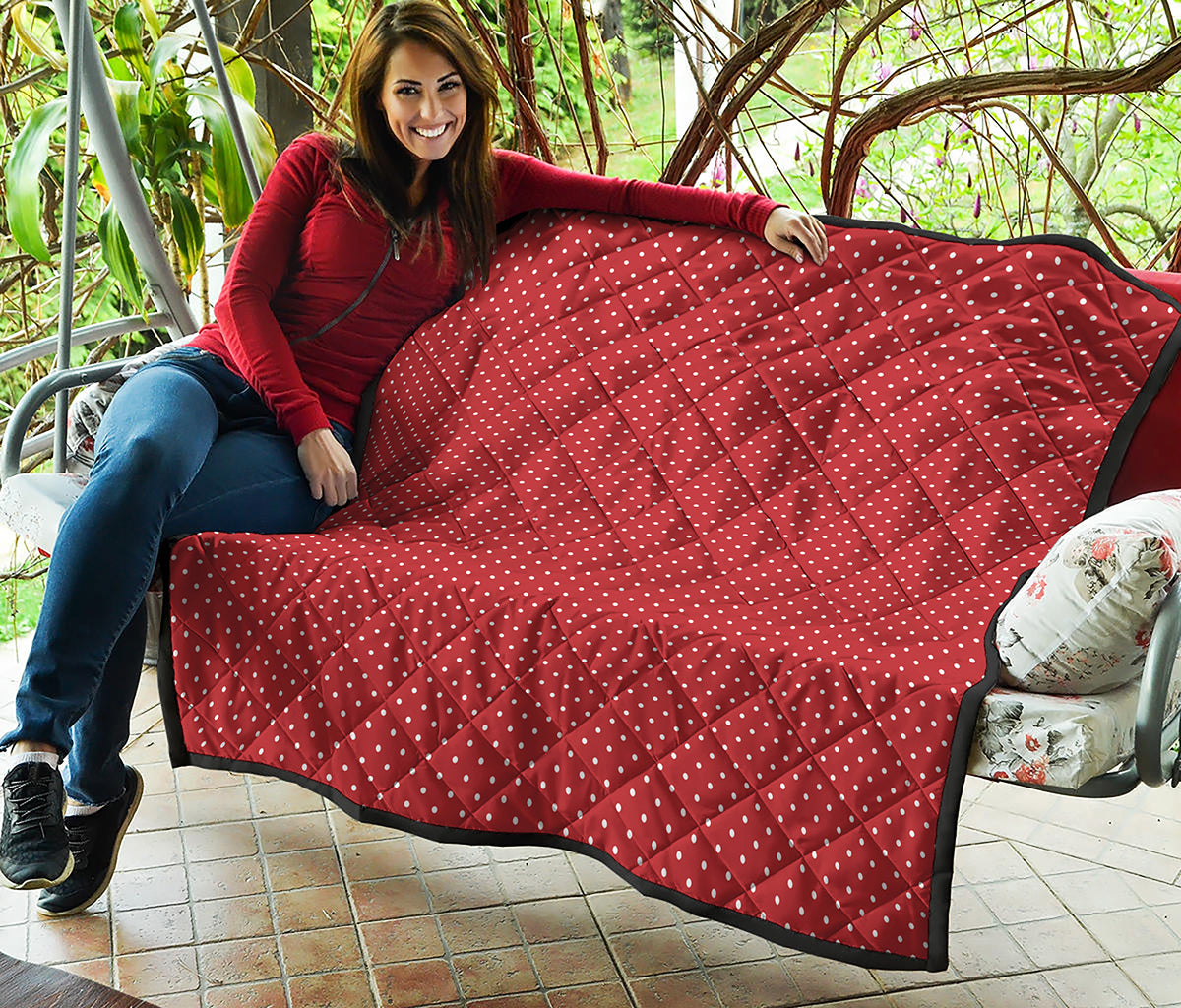 Red And White Polka Dot Print Quilt