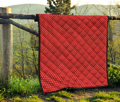 Red And White Polka Dot Print Quilt