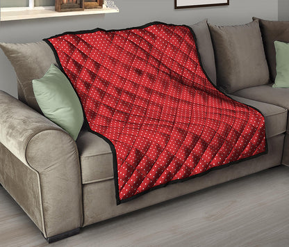Red And White Polka Dot Print Quilt