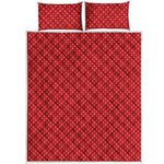 Red And White Polka Dot Print Quilt Bed Set