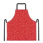 Red And White Snowflake Pattern Print Apron