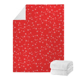 Red And White Snowflake Pattern Print Blanket