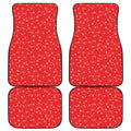 Red And White Snowflake Pattern Print Front and Back Car Floor Mats