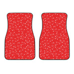 Red And White Snowflake Pattern Print Front Car Floor Mats