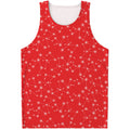 Red And White Snowflake Pattern Print Men's Tank Top
