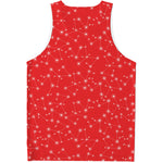 Red And White Snowflake Pattern Print Men's Tank Top