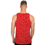 Red And White Snowflake Pattern Print Men's Tank Top