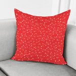 Red And White Snowflake Pattern Print Pillow Cover