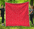 Red And White Snowflake Pattern Print Quilt