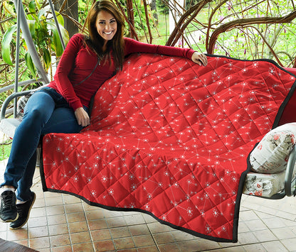 Red And White Snowflake Pattern Print Quilt
