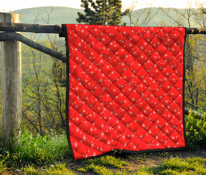 Red And White Snowflake Pattern Print Quilt