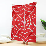 Red And White Spider Web Pattern Print Blanket