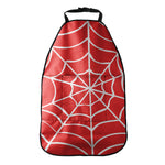 Red And White Spider Web Pattern Print Car Seat Organizers