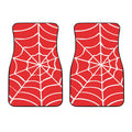 Red And White Spider Web Pattern Print Front Car Floor Mats